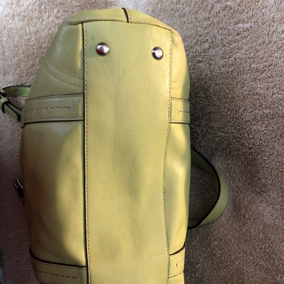 Large lime green Coach purse - Picture 6 of 8